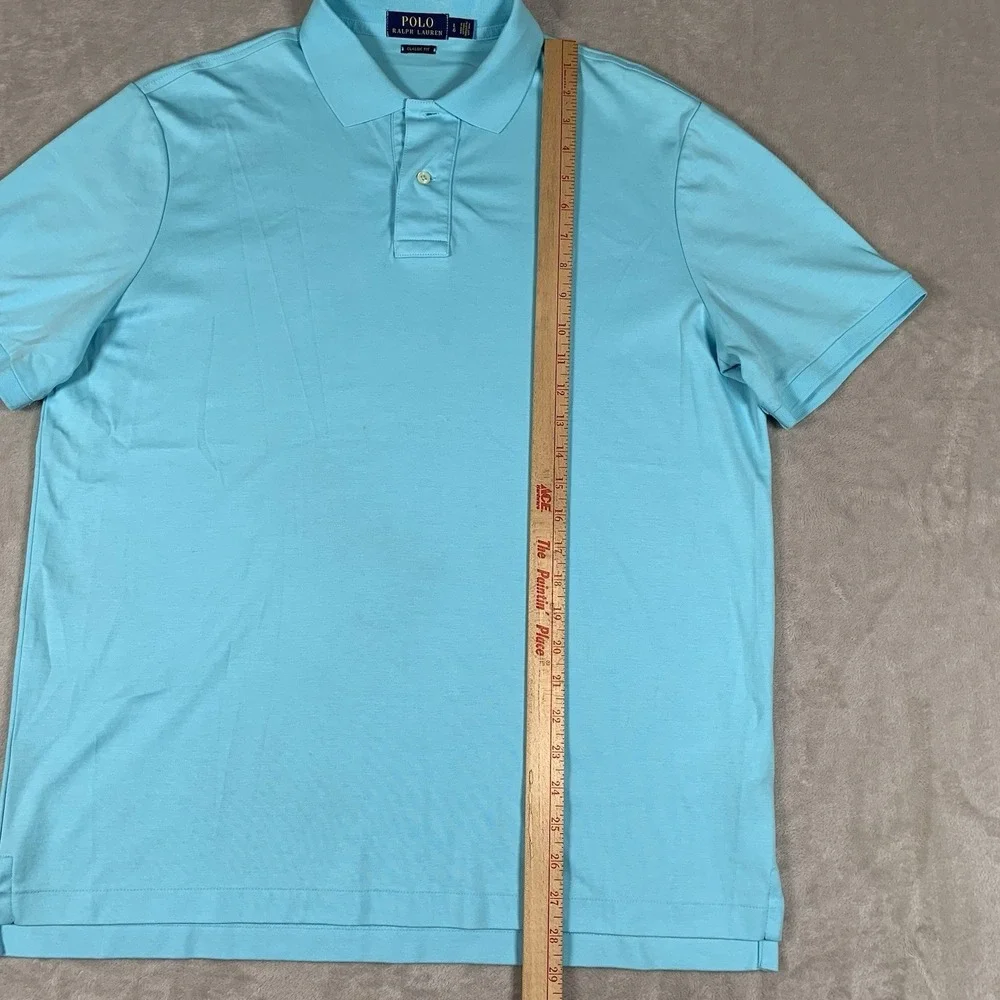Polo Ralph Lauren Polo Shirt Mens Large Aqua Short Sleeve Preppy Casual Classic